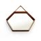 Italian Hexagonal Teak Frame Mirror, 1960s 5