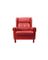 Danish Red Leather Lounge Chair, 1970s, Image 1
