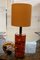 Harz Lampe in Orange & Gelb mit Messinggestell, 1970er 1