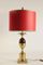 Brass & Red Resin Table Lamps, 1960s, Set of 2 7