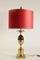 Brass & Red Resin Table Lamps, 1960s, Set of 2, Image 7