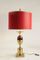 Brass & Red Resin Table Lamps, 1960s, Set of 2 6