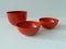 Orange-Red Enameled Bowls by Kaj Franck for Finel, 1960s, Set of 3 3