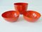 Orange-Red Enameled Bowls by Kaj Franck for Finel, 1960s, Set of 3 1