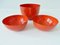 Orange-Red Enameled Bowls by Kaj Franck for Finel, 1960s, Set of 3, Image 1