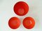 Orange-Red Enameled Bowls by Kaj Franck for Finel, 1960s, Set of 3 4