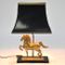 Vintage Pferde Tischlampe aus Messing 9