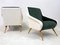 Italian Green and White Velvet Armchairs, 1950s, Set of 2, Image 10