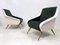 Butacas italianas de terciopelo verde y blanco, años 50. Juego de 2, Imagen 4