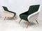 Fauteuils en Velours Vert et Blanc, Italie, 1950s, Set de 2 4