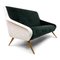 Italienisches Samt Sofa in Grün & Weiß, 1950er 2