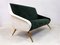 Italian Green and White Velvet Sofa, 1950s, Image 9