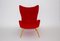 Roter Mid-Century Modern Sessel, 1950er 5