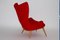 Roter Mid-Century Modern Sessel, 1950er 2