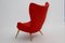 Roter Mid-Century Modern Sessel, 1950er 7