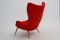 Sillón Mid-Century Modern en rojo, años 50, Imagen 7