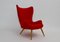 Roter Mid-Century Modern Sessel, 1950er 3