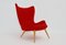 Mid-Century Modern Red Lounge Chair, 1950s, Image 1