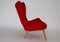 Fauteuil Rouge Mid-Century Moderne, 1950s 4