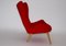 Roter Mid-Century Modern Sessel, 1950er 4
