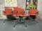 Aluminum EA 108 Chairs in Hopsak Orange by Charles & Ray Eames for Vitra, Set of 4, Image 1