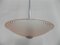 Art Deco Ceiling Lamp with Pink Glass Shade on Chromed Pendant 3