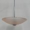 Art Deco Ceiling Lamp with Pink Glass Shade on Chromed Pendant, Image 1
