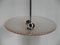 Art Deco Ceiling Lamp with Pink Glass Shade on Chromed Pendant, Image 5