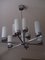 Vintage Chrome & Opal Glass Chandelier 2