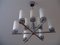 Vintage Chrome & Opal Glass Chandelier 4