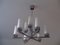 Lámpara de araña vintage de cromo y vidrio opalino, Imagen 3