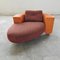 Baialonga Chaise Lounge in Tangerine Leder und rotem Stoff von Studio Visette für Pierantonio Bonacina, 1990er 1