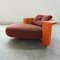 Chaise longue Baialonga de cuero mandarina y tela roja de Studio Visette para Pierantonio Bonacina, años 90, Imagen 10