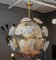 Lampadario sferico in ottone con foglie in vetro di Murano di Glustin Creation, Immagine 5