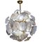 Lámpara de araña esférica de latón con hojas de cristal de Murano de Glustin Creation, Imagen 1