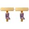 Wall Sconces with Amethysts and Rectangular Shades from Glustin Luminaires, Set of 2 1