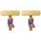 Wall Sconces with Amethysts and Rectangular Shades from Glustin Luminaires, Set of 2, Image 1