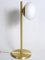 Satin Brass Table Lamp with Round White Glass Globe from Glustin Luminaires, Image 4
