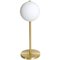 Satin Brass Table Lamp with Round White Glass Globe from Glustin Luminaires 1