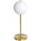 Satin Brass Table Lamp with Round White Glass Globe from Glustin Luminaires, Image 1