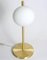 Satin Brass Table Lamp with Round White Glass Globe from Glustin Luminaires 3