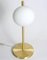 Satin Brass Table Lamp with Round White Glass Globe from Glustin Luminaires, Image 3