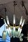 Lámpara de araña de latón satinado con barras de alabastro inclinadas de Glustin Creation, Imagen 2