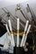 Satin Brass Chandelier with Tilted Alabaster Rods by Glustin Creation, Image 7