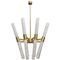 Satin Brass Chandelier with Tilted Alabaster Rods by Glustin Creation, Image 1