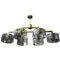 Brass Chandelier with Silver Glass Cylinder by Glustin Creation 1