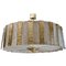 Circular Brass Chandelier with Murano Glass Panels by Glustin Creation 1