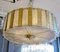 Circular Brass Chandelier with Murano Glass Panels by Glustin Creation 7