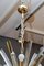 Brass Round Chandelier with Triedre Murano Glass Spikes by Glustin Creation, Image 3