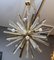 Brass Round Chandelier with Triedre Murano Glass Spikes by Glustin Creation 5